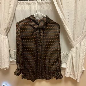 Zara Satin Long Sleeve Blouse